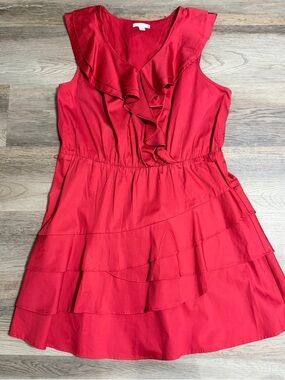 New York & Company Red Stretch Top - Solid Red